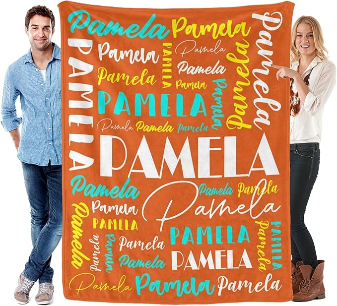 Name Blanket Personalized Blanket for Adult Kids Flannel Customize Throw Blanket Custom (Color 24, 30 x 40 Inches)