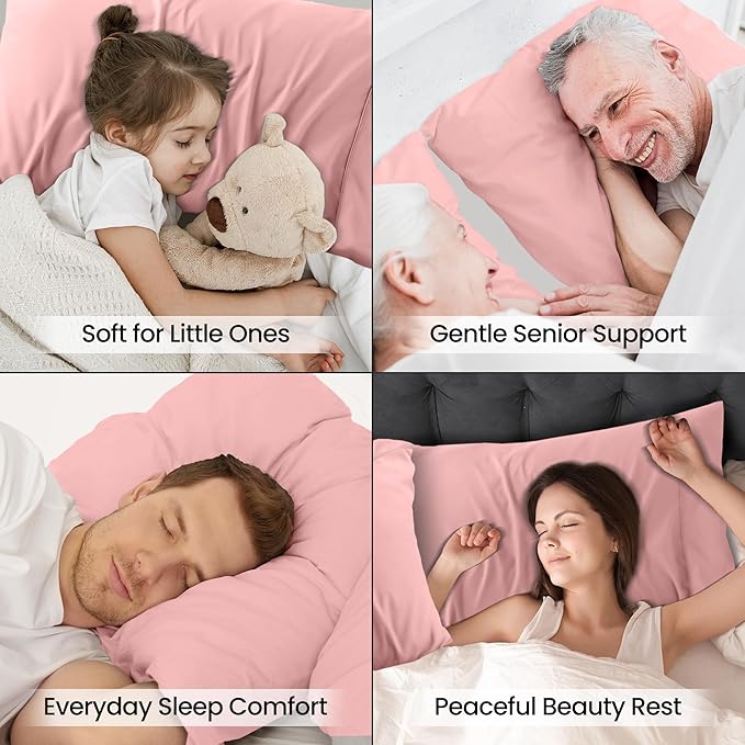 Pillow Covers by Utopia Bedding - Queen Size 2-Pack – Soft Brushed Microfiber – Perfect for Hospitals, Hotels, Guest Rooms – Oeko-TEX Certified, 20x30 Inches (Pink)