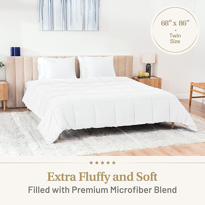 Twin Down Alterantive Comforter Hotel Luxury Twin Comforter Duvet Insert with Tabs Premium Washable Hypoallergenic