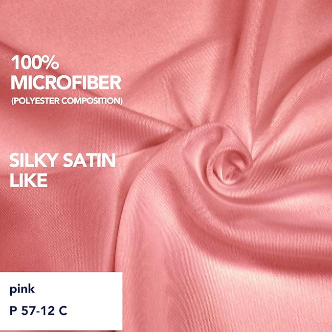 PureFit Wrap Around Ruffled Bed Skirt with Adjustable Elastic Belt - 18 Inch Drop Easy to Put On, Wrinkle Free Bedskirt Dust Ruffles, Bed Frame Cover for Twin,Twin XL and Full Size Beds, Pink