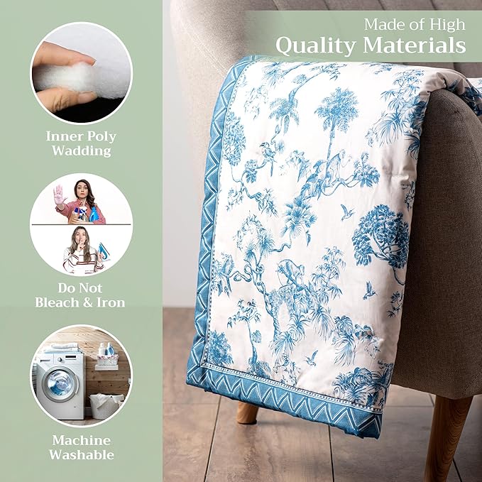 Maison d' Hermine Throw Blanket for Couch Lightweight Soft Warm Breathable Cotton Throw Blankets for Bed Girls Boys Women Men Gifts Sofa Travel Living Room Chair Bedding (50"x60", Bonobo)