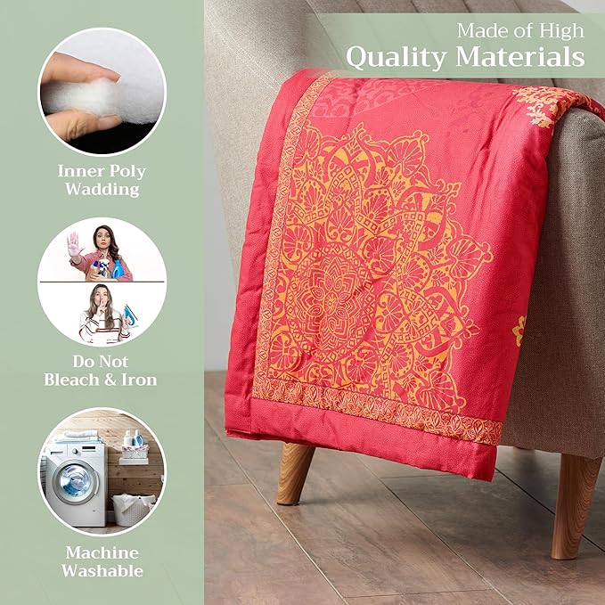 Maison d' Hermine Throw Blanket for Couch Lightweight Soft Warm Breathable Cotton Throw Blankets for Bed Girls Boys Women Men Gifts Sofa Travel Living Room Chair Bedding (60"x80", Versailles)