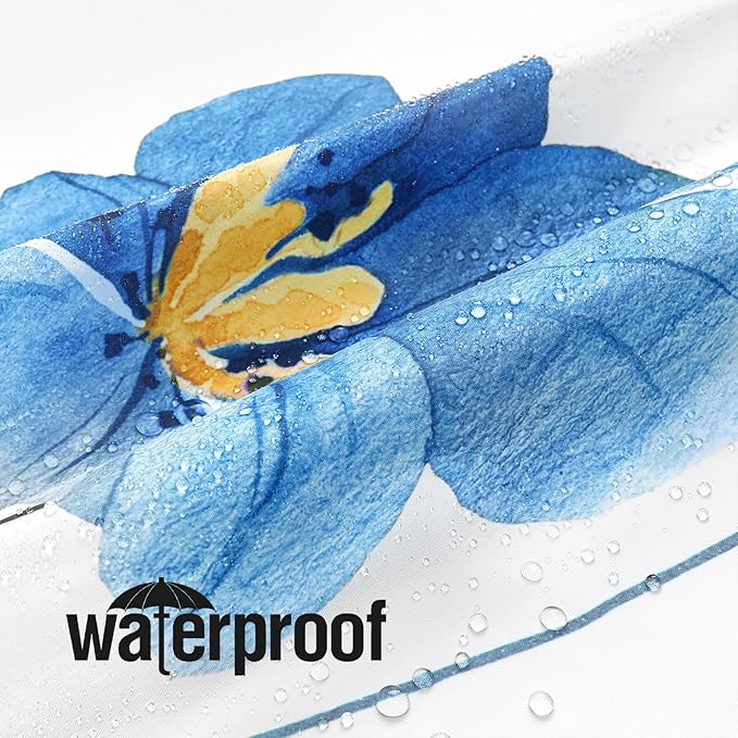 Gibelle Watercolor Floral Shower Curtain, Blue Yellow Flower Shower Curtain for Bathroom, Modern Minimalist Waterproof Fabric Shower Curtain Set with Hooks 72x72 Inch