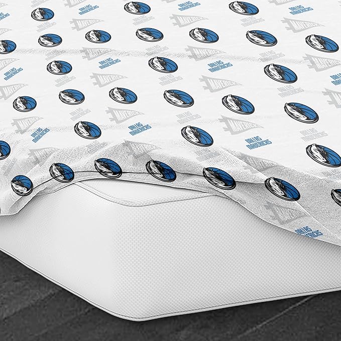 Northwest Officially Licensed Dallas Mavericks NBA Twin Size Sheet Set – Soft Team Logo Bedding for Dorms, Bedrooms, Fan Caves & Game Day Style
