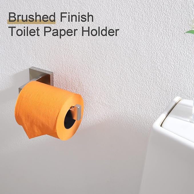 KOKOSIRI Toilet Paper Roll Holder Brushed Nickel Toilet Paper Holder Stainless Steel for Kitchen Bathroom Dispenser Wall Mounted, 2 Pack, B2003BR-P2