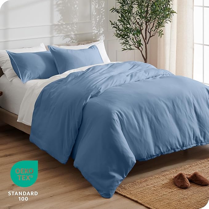 Bare Home Bedding Duvet Cover Extra Long Size - Premium 1800 Super Soft - Lightweight, Cooling Duvet Cover - Soft Breathable Bedding (Twin/Twin XL, Coronet Blue)