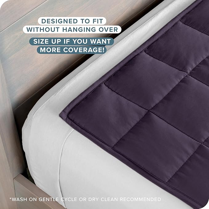 Bare Home Weighted Blanket Full or Queen Size 15lb (48" x 72") for Adults - All-Natural 100% Cotton - Premium Heavy Blanket Nontoxic Glass Beads (Eggplant, 48"x72")