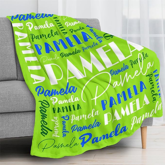 Name Blanket Personalized Blanket for Adult Kids Flannel Customize Throw Blanket Custom (Color 23, 40 x 50 Inches)
