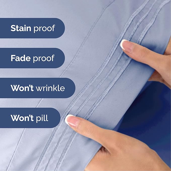 Cal King Size 4 Piece Sheet Set - Extra Soft, Breathable, and Cooling Sheets - Hotel Luxury Bed Sheets for Women & Men - Deep Pockets, Easy-Fit & Wrinkle-Free - Light Dusty Purple Oeko-Tex Bed Sheets