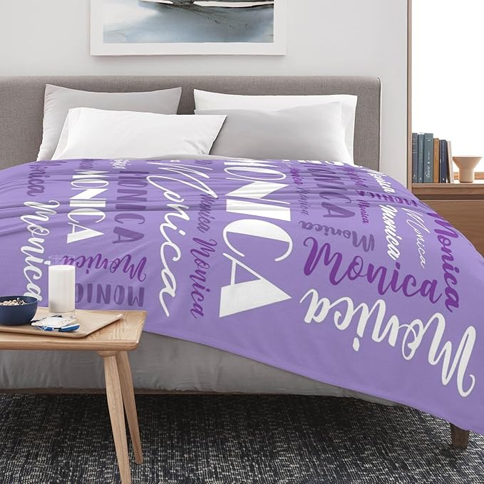 Name Blanket Personalized Blanket for Adult Kids Flannel Customize Throw Blanket Custom (Color 04, 50 x 60 Inches)