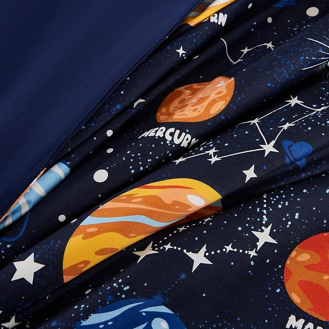 Full Size Comforter Set for Boys-7 Pieces Space Glow in The Dark Full Bedding Sets for Kids, Ultra Soft Bed in A Bag with Sheets