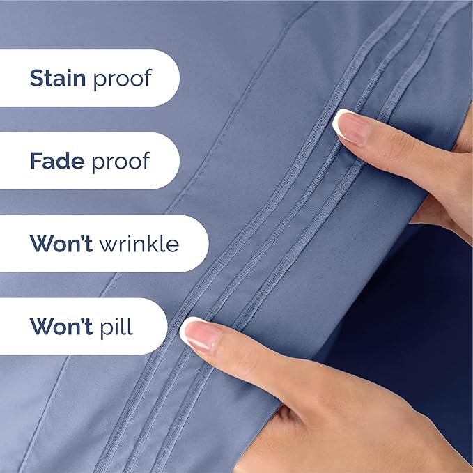King Size 4-Piece Sheet Set - Extra Soft, Breathable & Cooling - Hotel Luxury Durable Bed Sheets for Women & Men - Deep Pockets, Easy-Fit & Wrinkle-Free - Dusty Purple Oeko-Tex