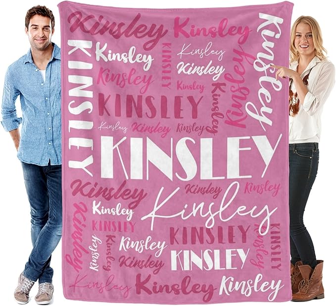 Name Blanket Personalized Blanket for Adult Kids Flannel Customize Throw Blanket Custom (Color 06, 50 x 60 Inches)