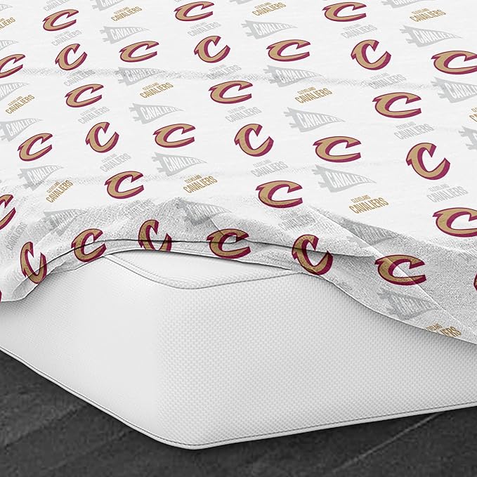 Northwest Officially Licensed Cleveland Cavaliers NBA Full Size Sheet Set – Soft Team Logo Bedding for Dorms, Bedrooms, Fan Caves & Game Day Style