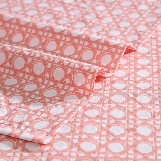 Tommy Bahama - King Bed Sheets, Crisp & Cool Cotton Percale Bedding with Matching Pillowcases, Lightweight Bed Set, Oeko-Tex Certified (Bahama Isle Orange)
