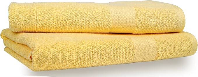 MAURA Premium Bath Sheets 100% Cotton 35x70 Oversized Ultra Absorbent Quick Dry Soft Towel Set for Bathroom Extra Large Bath Towels, Yellow