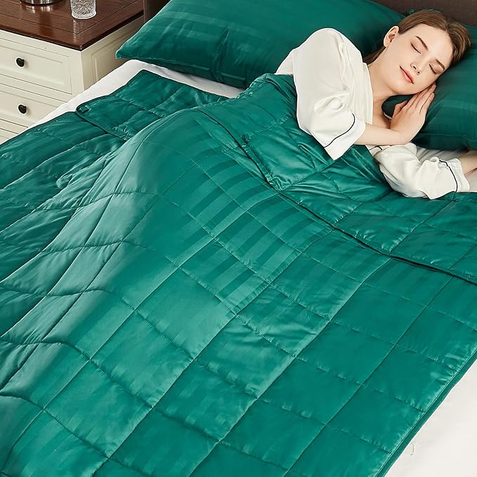 Weighted Blanket Queen Size (60"x80" 12lbs),Ultra Soft and Cozy Cooling Weighted Blanket Queen Size for Adult,Heavy Blanket with Machine Washable Soft Blanket, Green