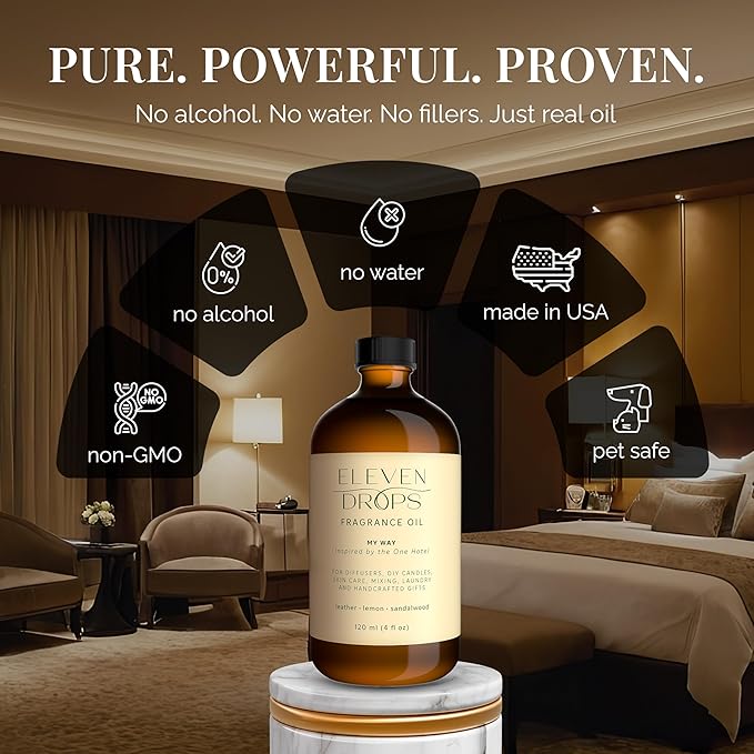 My Way Diffuser Oil - Premium Fragrance Oil Inspired by The One Hotel - Invigorating My Way Scent for Cold Air Diffusers, Home, Office, DIY Candles, Mixing, Lasting, Pet Friendly, 16oz