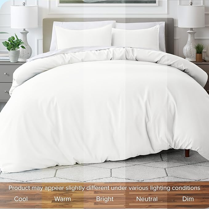 Bare Home Bedding Duvet Cover Oversized King - Premium 1800 Super Soft Collection - Lightweight, Cooling - Soft Breathable Bedding Duvet Cover (Oversized King, Cream)