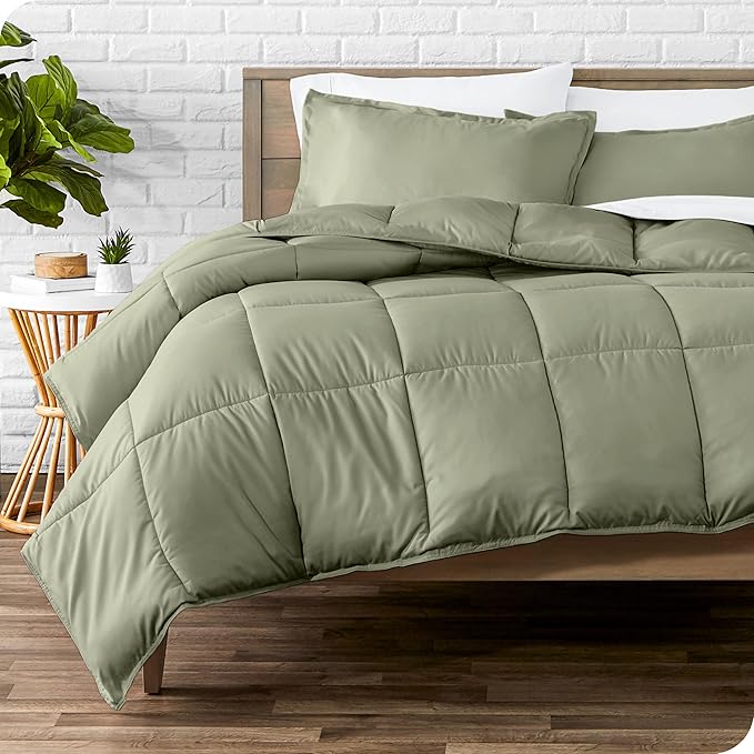 Bare Home Comforter Set - Twin/Twin Extra Long Size - Ultra-Soft - Goose Down Alternative - Premium 1800 Series - All Season Warmth (Twin/Twin XL, Sage)