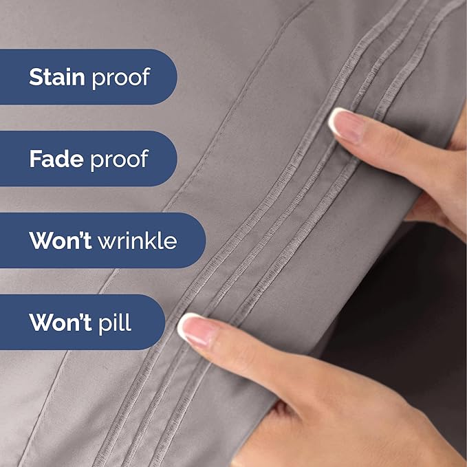 Thistle Twin Size 3 Piece Sheet Set - Extra Soft, Breathable & Cooling - Hotel Luxury Durable Bed Sheets - Deep Pockets, Easy-Fit & Wrinkle-Free - Purple Oeko-Tex