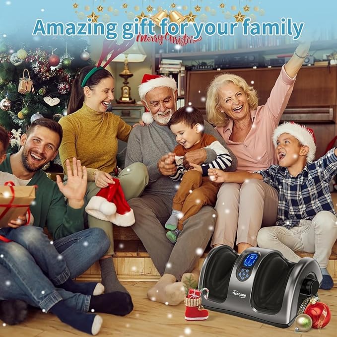 TISSCARE Foot Massager with Heat, Shiatsu Foot Massager for Plantar Fasciitis, Neuropathy, Circulation and Pain Relief, Remote Control, Deep Kneading, Gifts for Women Men Mom Dad