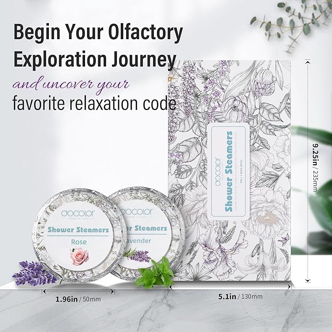 docolor Shower Steamers Aromatherapy 12 Pack Gifts for Women Mother Day Gift Mom Men, Birthday Gifts for Her Stress Relief Home Spa, Lavender Natural Essential Oil Self Care Relaxation Shower Bombs