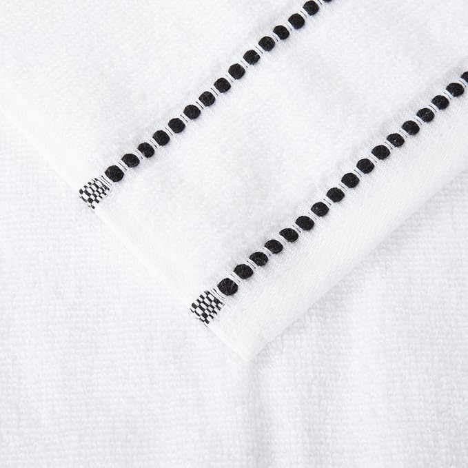 Lavish Home 6 Piece Bathroom Towels Set - 525GSM 100% Cotton Bathroom Essentials - 2 Bath Sheets, 2 Hand Towels, and 2 Wash Cloths for Bath, Shower, Gym, Spa, and Dorm Room (White)