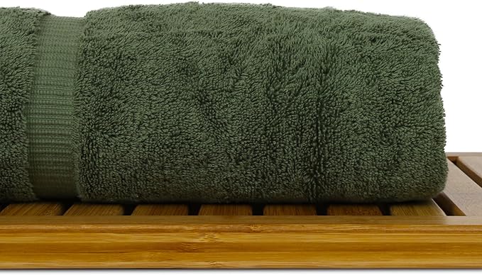 Luxury Hotel & Spa Ultra Soft Bath Towels 100% Turkish Cotton - Moss - Set of 4