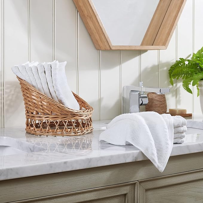 Tommy Bahama - Washcloths, Soft & Absorbent Cotton Towels, Low Linting & Fade Resistant, Oeko-Tex Certified (Northern Pacific White, 12 Piece)