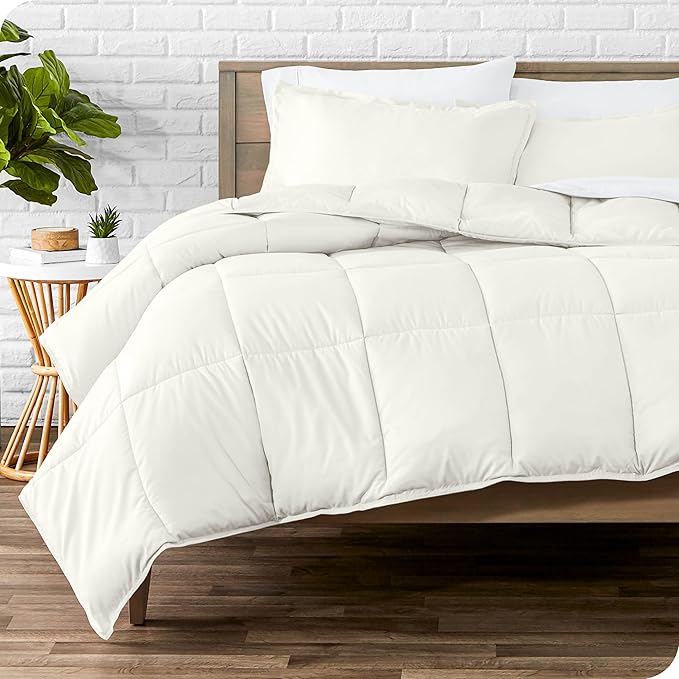 Bare Home Comforter Set - King Size - Ultra-Soft - Goose Down Alternative - Premium 1800 Series - All Season Warmth (King, Cream)