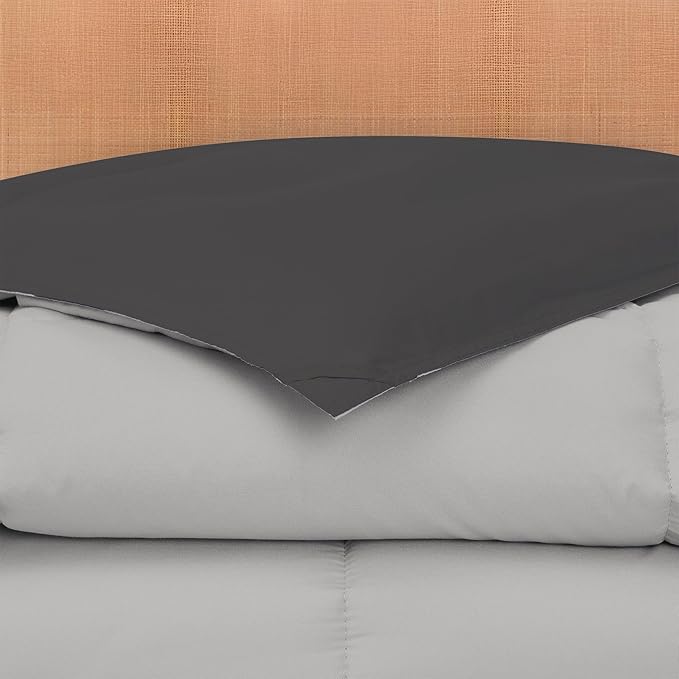 Modern Threads Down Alternative Reversible Comforter Dark Gray/Gray Twin