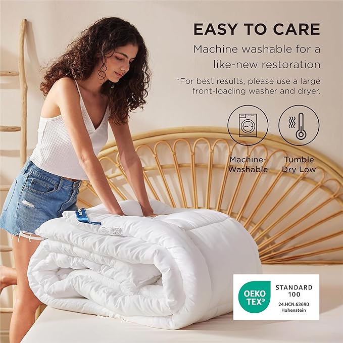 Bedsure Comforter Duvet Insert - Quilted Comforters Cal King Size, All Season Duvet, GentleSoft Down Alternative Bedding, with 8 Tabs, Gifts for Women/Men, White,Alaskan King 130x120 Inches