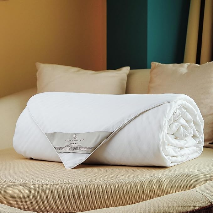 CUDDLE DREAMS Silk Comforter for Spring/Summer/Fall, 100% Long-Strand Silk Filling, Natural & Breathable (Queen Size)