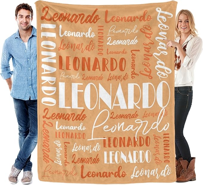 Name Blanket Personalized Blanket for Adult Kids Flannel Customize Throw Blanket Custom (Color 05, 50 x 60 Inches)