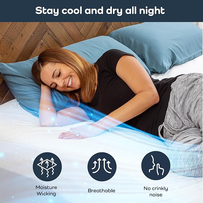 Olive + Crate 100% Viscose Bamboo Mattress Protector - Eco-Concious Cooling Mattress Cover - Waterproof Hypoallergenic Protection - Breathable 2Pk Twin XL Shield Against Dust & Spills