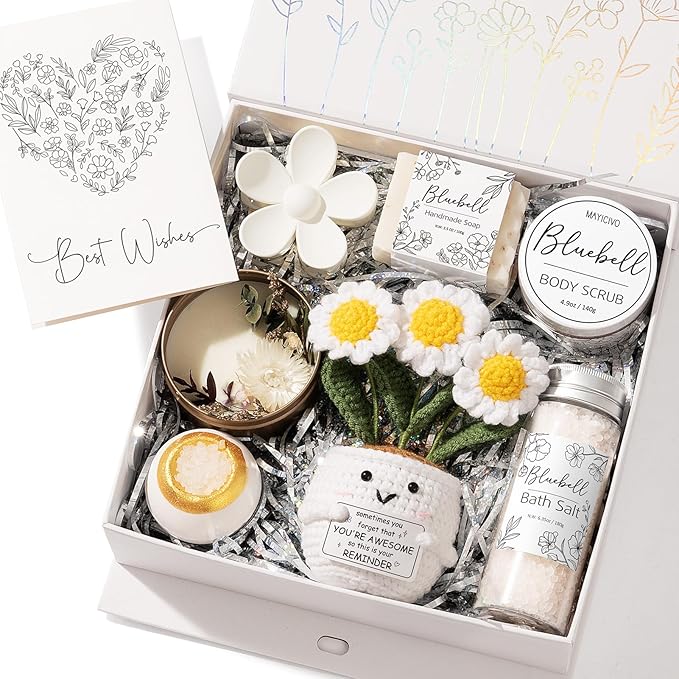 Spa Gifts for Women Bath Gift Set, BlueBell Relaxing Spa Gift Baskets Home Bath Set Self Care Kit Care Package Thank You Get Well Christmas Birthday Gifts for Women Mom Her Friends Sister Wife Grandma