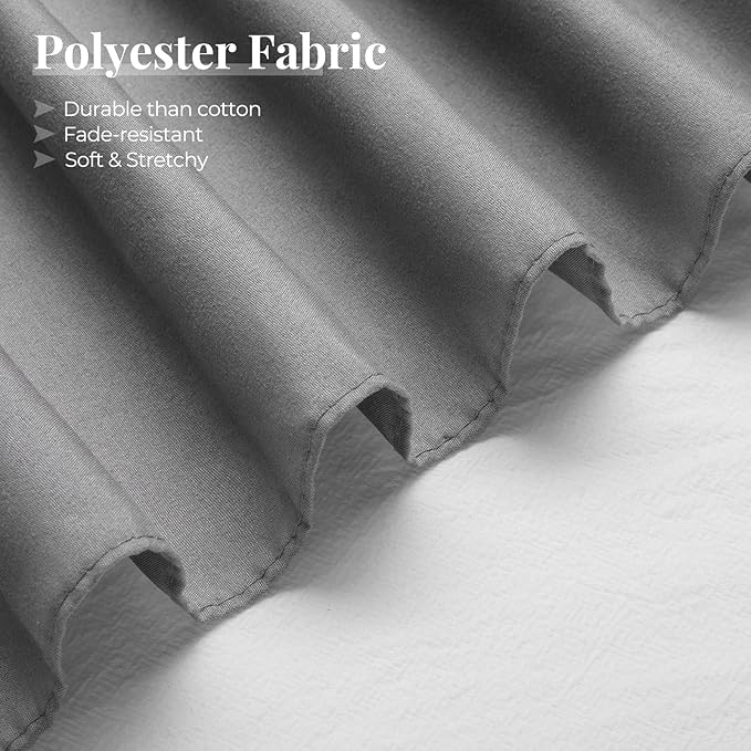 RIMELA Bed Skirt Full Size Silver Grey Bed Skirt 15 Inch Drop, Wrap Around Elastic Adjustable Bedskirt, Dust Ruffle for Bed Frame & Box Spring Soft Durable Fabric Machine Washable Easy to Install