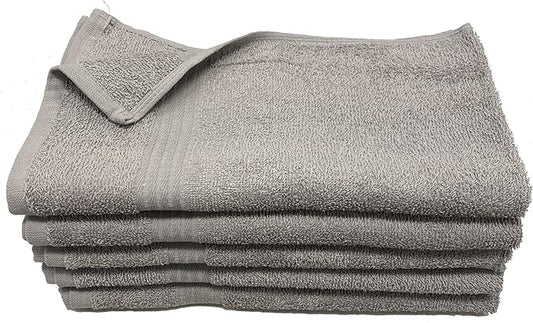 Towel Supercenter 16X27 Cotton Hand Towels (12Pack-36Pack-60Pack-120Pack) for Hair, Nail, Tanning Salons, Golf Course (Silver Grey, 12)