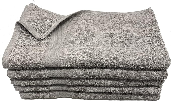 Towel Supercenter 16X27 Salon Hand Towels Colors (36Pack, 60Pack, 120Pack) 100 Percent Cotton for Hair Salons, Nail Salons, Tanning Salons, Bathroom from Towelsupercenter (Silver Grey, 36)