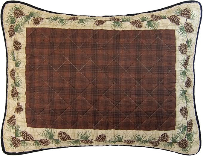 Donna Sharp Pine Circle Polyester Quilted Bedding Set - 3-Piece King Size Quilt Set - Includes 1 Quilt and 2 King Pillow Shams - Machine Washable - Traditional Design