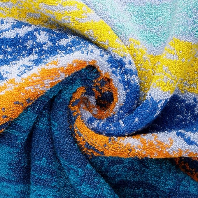 SEMAXE 12 Pack Hand Towels for Bathroom, 100% Cotton Towels with Hanging Loops, Soft & Absorbent, Hand Towel Set for Gym, Shower, Hotel, Spa and Kitchen, Colorful Towel - The Starry Night Collection