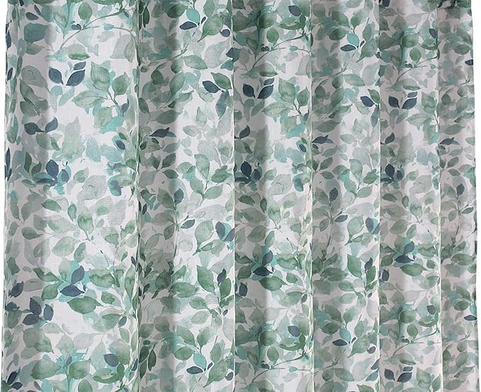 Serafina Home Hotel Quality Fabric Bathroom Shower Curtain: Lush Nature Leaf - Sage Green Grey Teal (Lush Nature, 72 x 70 inches)