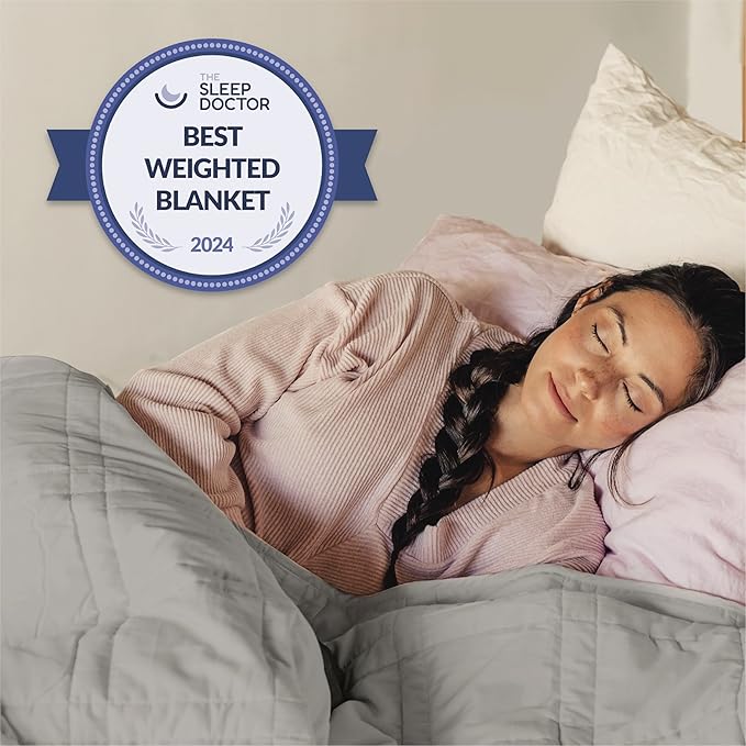 Baloo Weighted Blanket for Adults 20 lb (Silver Sage, 60"x80") | Cool & 100% Cotton | Machine Washable & Dryer Safe | Glass Microbead Fill