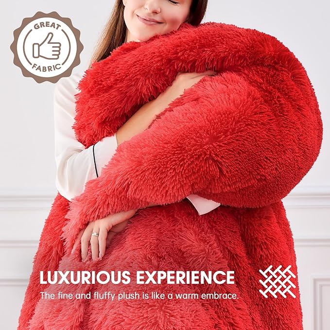 Heated Electric Blanket Throw,Warm Winter Birthday Gifts for Women Her Grandma-Faux Fur with Soft Sherpa,10 Heat Settings,5 Time Settings with Fast Heating, 50x60, Ruby Wine