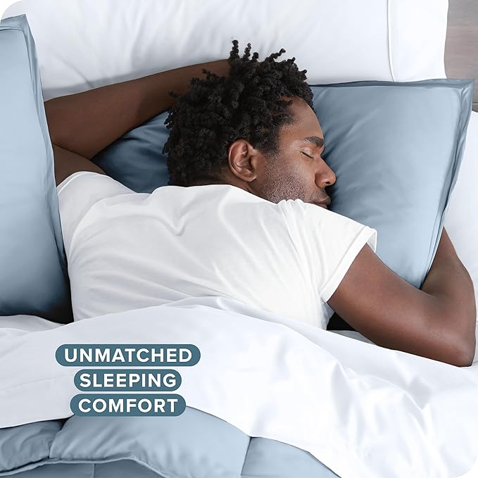 Bare Home Bedding Duvet Cover Extra Long Size - Premium 1800 Super Soft Collection - Lightweight, Cooling - Soft Breathable Bedding Duvet Cover (Twin/Twin XL, Dusty Blue)