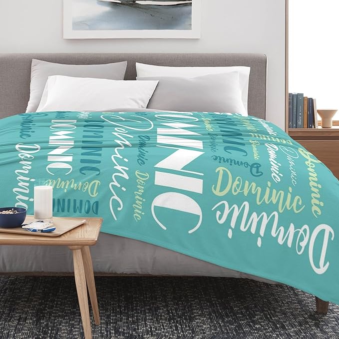 Name Blanket Personalized Blanket for Adult Kids Flannel Customize Throw Blanket Custom (Color 20, 30 x 40 Inches)