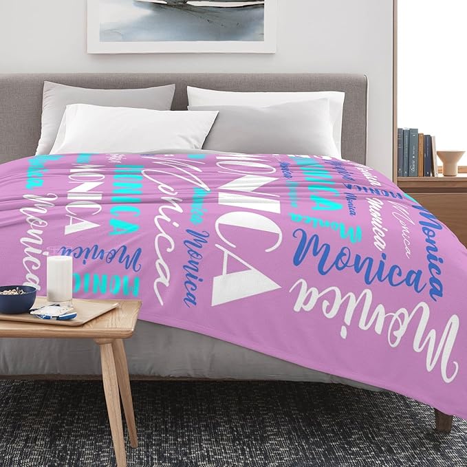 Name Blanket Personalized Blanket for Adult Kids Flannel Customize Throw Blanket Custom (Color 27, 60 x 80 Inches)