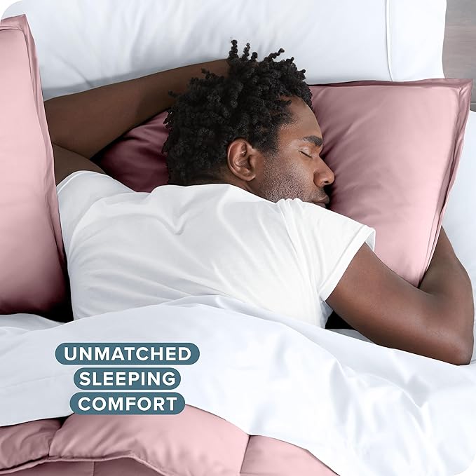 Bare Home Bedding Duvet Cover California King Size - Premium 1800 Super Soft Collection - Lightweight, Cooling - Soft Breathable Bedding Duvet Cover (Cal King, Dusty Pink)