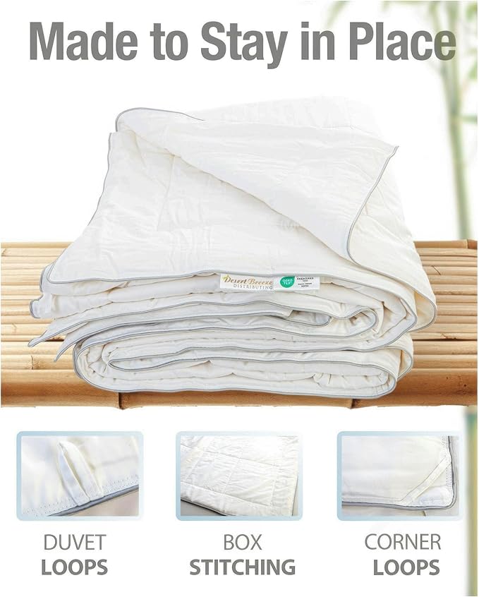 Cooling Comforter, Fill 100% Viscose from Bamboo, Cover 60% Viscose from Bamboo 40% Cotton, Lightweight Duvet Insert, Breathable Summer Quilt, 40x60 inches, for Cot, Crib, Travel, Single, or Throw